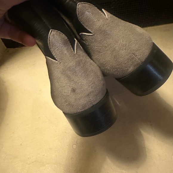 See by Chloe Skyla Boots Chelsea Ankle Booties Black with Silver Flames RARE! - Picture 4 of 8
